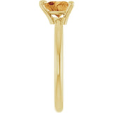 Heart Citrine Solitaire Ring in Yellow Gold