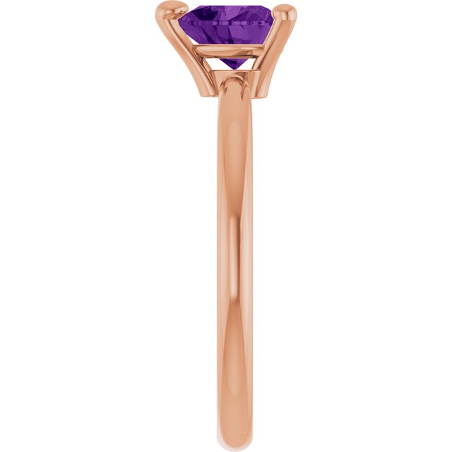 Heart Amethyst Solitaire Ring in Rose Gold