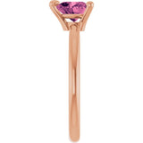 Heart Pink Tourmaline Solitaire Ring in Rose Gold