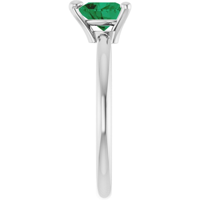 Heart Lab-Grown Emerald Solitaire Ring in Platinum