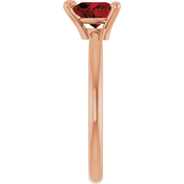 Heart Mozambique Garnet Solitaire Ring in Gold