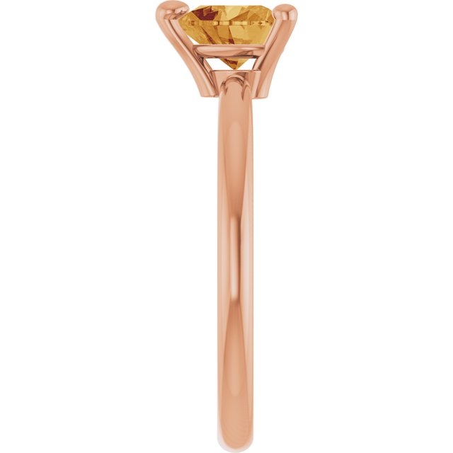 Heart Citrine Solitaire Ring in Rose Gold