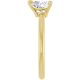 Heart White Sapphire Solitaire Ring in Yellow Gold