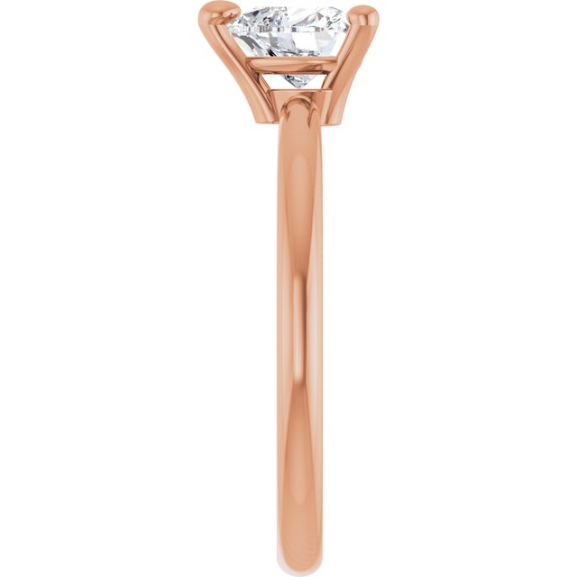 Heart White Sapphire Solitaire Ring in Rose Gold