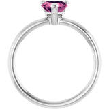 Heart Pink Tourmaline Solitaire Ring in Platinum