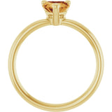 Heart Citrine Solitaire Ring in Yellow Gold