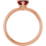 Heart Mozambique Garnet Solitaire Ring in Gold