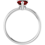 Heart Mozambique Garnet Solitaire Ring in Platinum