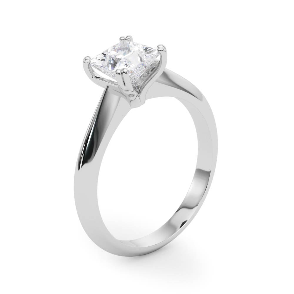  Princess Cut Diamond Four-Prong Heart Shaped Engagement Ring