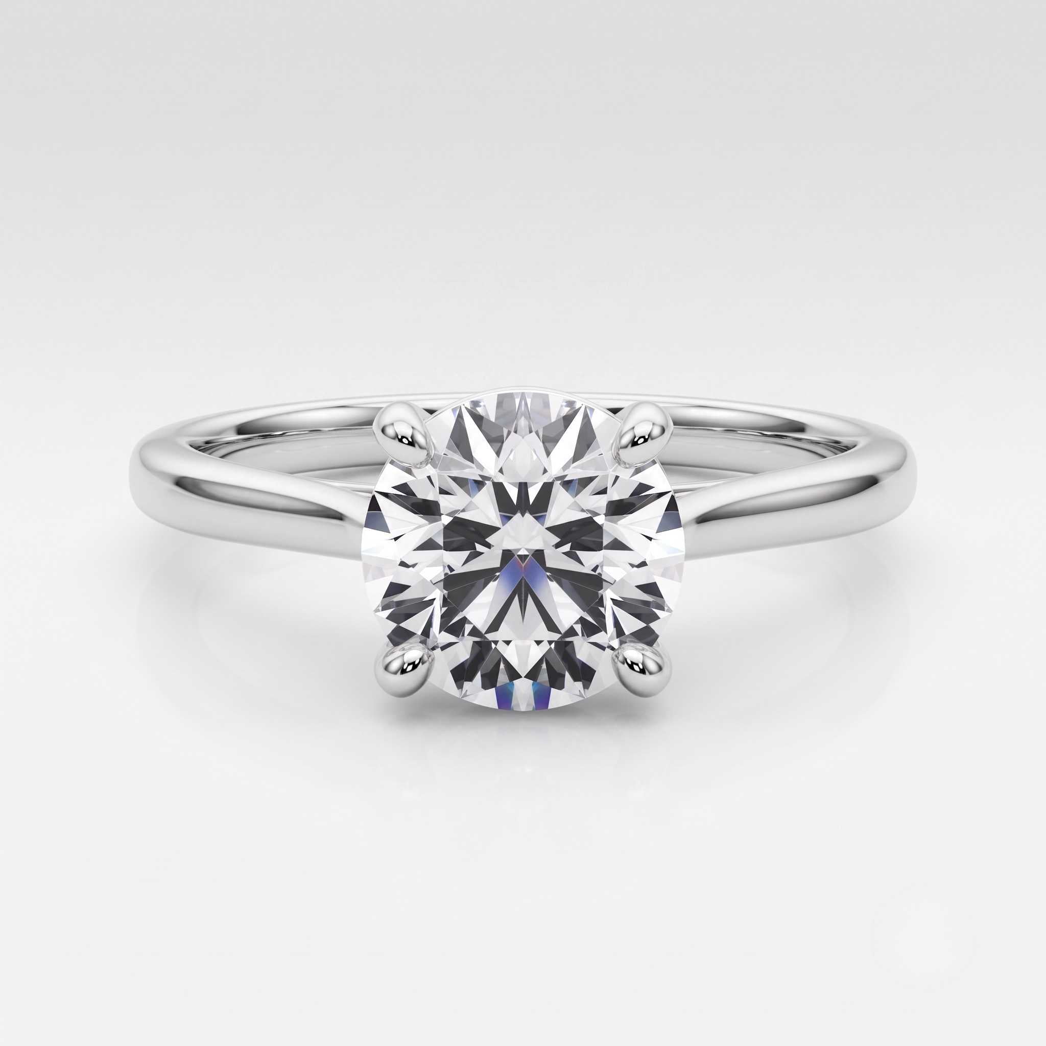 Engagement Ring For Women Natural Round Solitaire Diamond, G-H Color SI Clarity