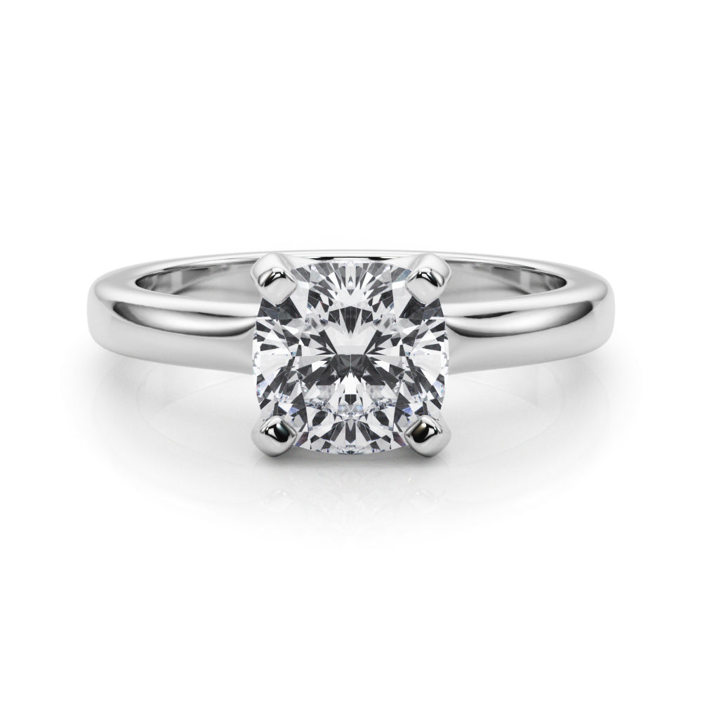 IGI Lab-Grown Cushion Diamond 4 Prong Solitaire Engagement Ring, D Color VVS Clarity