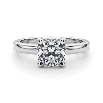 IGI Lab-Grown Cushion Diamond 4 Prong Solitaire Engagement Ring, D Color VVS Clarity