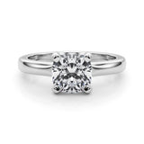 IGI Lab-Grown Cushion Diamond 4 Prong Solitaire Engagement Ring, D Color VVS Clarity