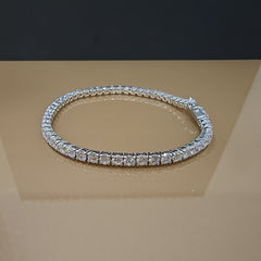 Natural Diamond Tennis Bracelet in 9K White Gold | 6.00Ct Tennis Bracelet | Prong Set with Box Lock