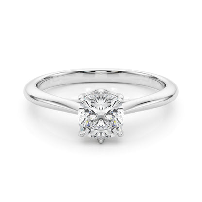 IGI Lab-Grown Cushion Diamond 6 Prong Solitaire Engagement Ring, D Color VVS Clarity