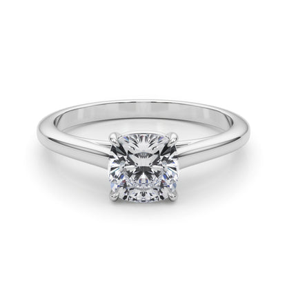 IGI Lab-Grown Cushion Diamond 4 Prong Set Solitaire Engagement Ring, D Color VVS Clarity