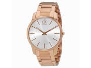 Calvin Klein City Silver Dial Rose Gold-tone Men's Watch K2G21646