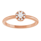 Round White Sapphire & Diamond Halo Ring in Gold and Platinum