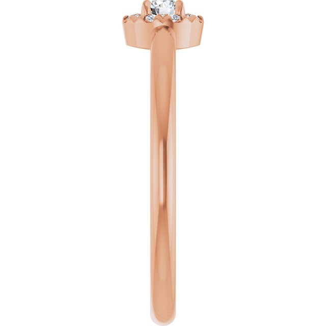 Round White Sapphire & Diamond Halo Ring in Gold and Platinum
