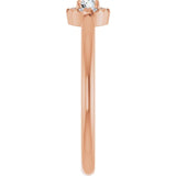 Round White Sapphire & Diamond Halo Ring in Gold and Platinum