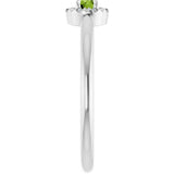 Round Peridot Halo Ring with Diamond Accents in Gold