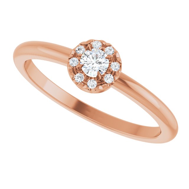 Round White Sapphire & Diamond Halo Ring in Gold and Platinum