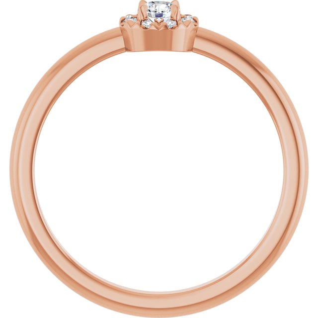 Round White Sapphire & Diamond Halo Ring in Gold and Platinum