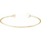 Pearl Cultured Freshwater Pearl & Natural Diamond Accented Pearl Cuff Bracelet In Gold & Platinum