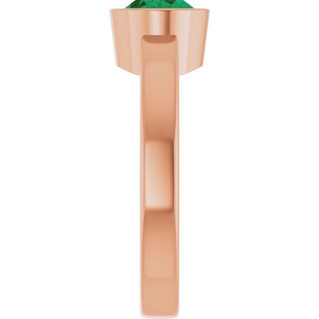 Oval Lab-Grown Emerald Solitaire Ring in Gold and Platinum