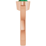 Oval Lab-Grown Emerald Solitaire Ring in Gold and Platinum