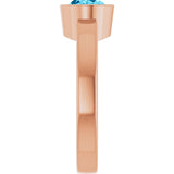 Oval Aquamarine Solitaire Ring in Gold and Platinum