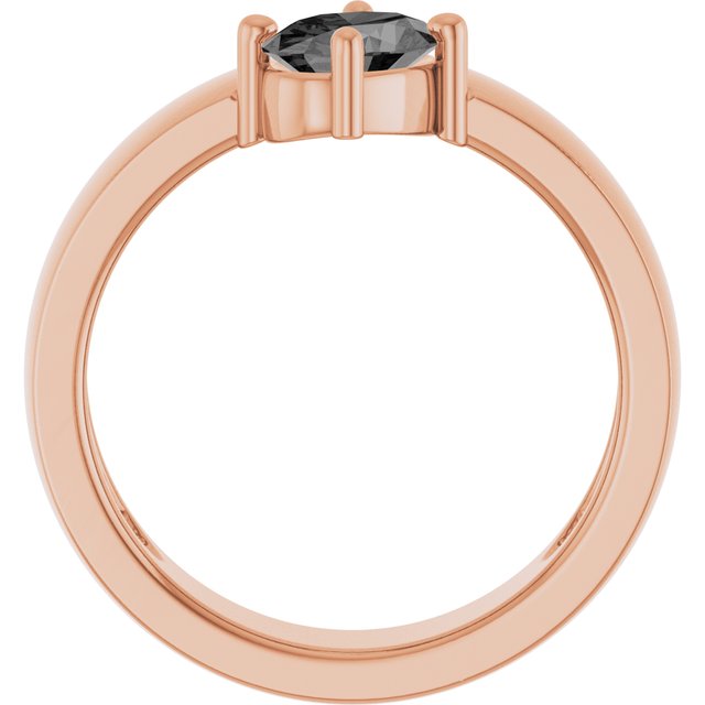 Oval Gray Spinel Solitaire Ring in Gold and Platinum