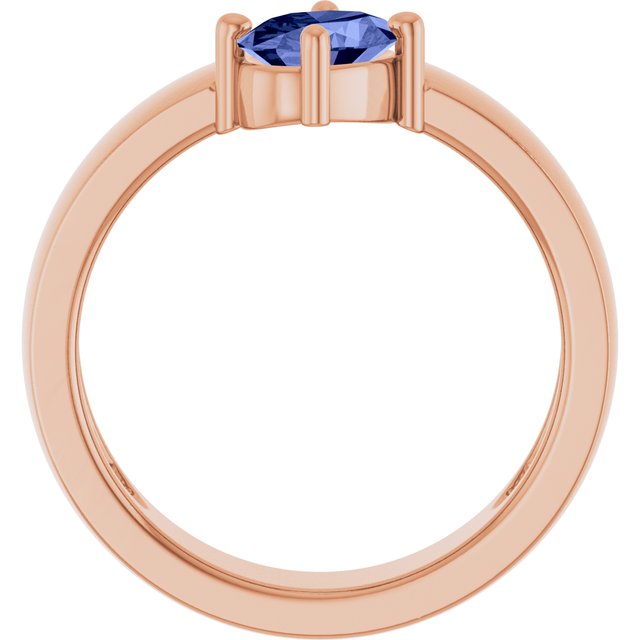Oval Tanzanite Solitaire Ring in Rose Gold