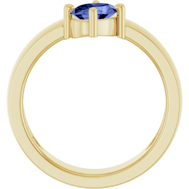 Oval Tanzanite Solitaire Ring in Yellow Gold