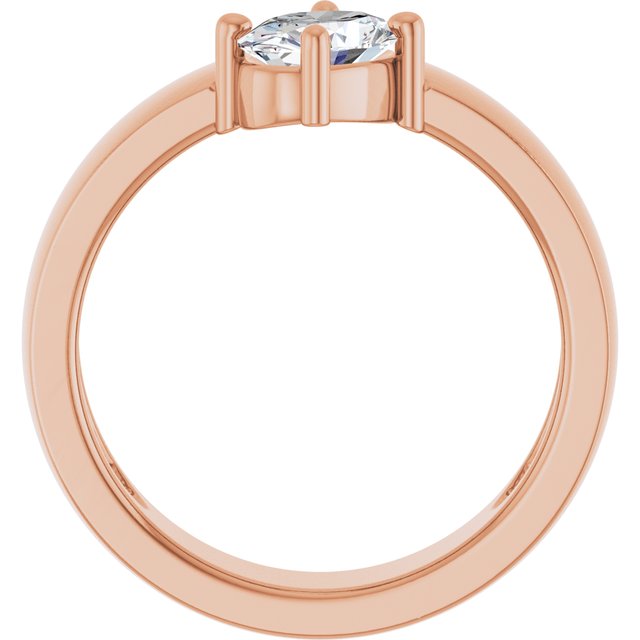 Oval White Sapphire Solitaire Ring in Rose Gold