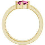 Oval Lab-Grown Pink Sapphire Solitaire Ring in Yellow Gold