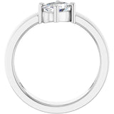 Oval White Sapphire Solitaire Ring in Platinum