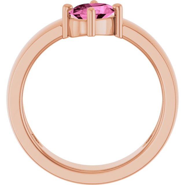 Oval Lab-Grown Pink Sapphire Solitaire Ring in Rose Gold