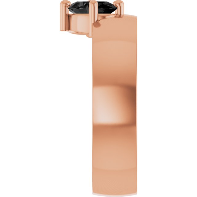 Oval Black Onyx Solitaire Ring in Rose Gold