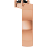 Oval Black Onyx Solitaire Ring in Rose Gold