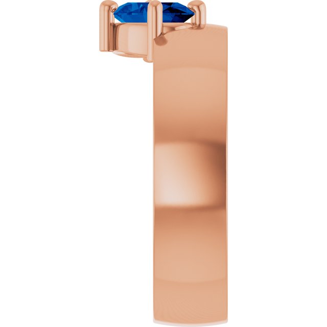 Oval Lab-Grown Blue Sapphire Solitaire Ring in Gold and Platinum