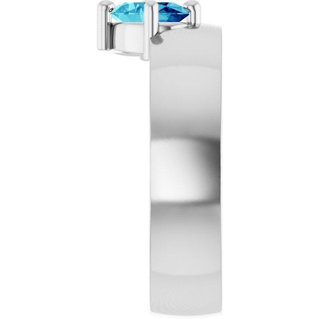 Oval Blue Zircon Solitaire Ring in White Gold