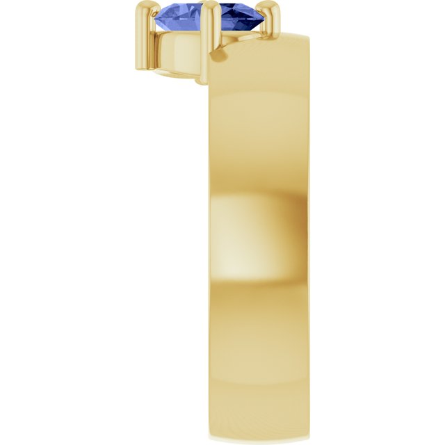 Oval Tanzanite Solitaire Ring in Yellow Gold