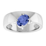 Oval Tanzanite Solitaire Ring in Platinum