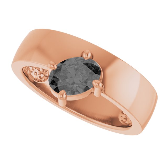 Oval Gray Spinel Solitaire Ring in Gold and Platinum