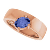 Oval Tanzanite Solitaire Ring in Rose Gold