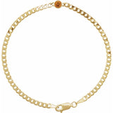 Round Natural Citrine Bezel-Set Solitaire Curb Link Bracelet In Gold & Platinum