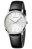Calvin Klein Posh Men’s Silver Dial 40 mm Leather Watch
