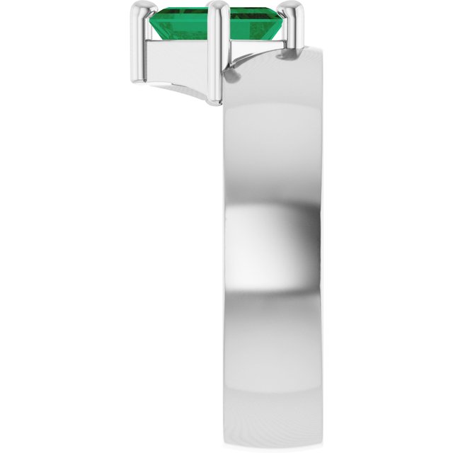 Emerald Lab-Grown Emerald Solitaire Ring in Platinum