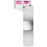 Emerald Lab-Grown Pink Sapphire Solitaire Ring in Platinum